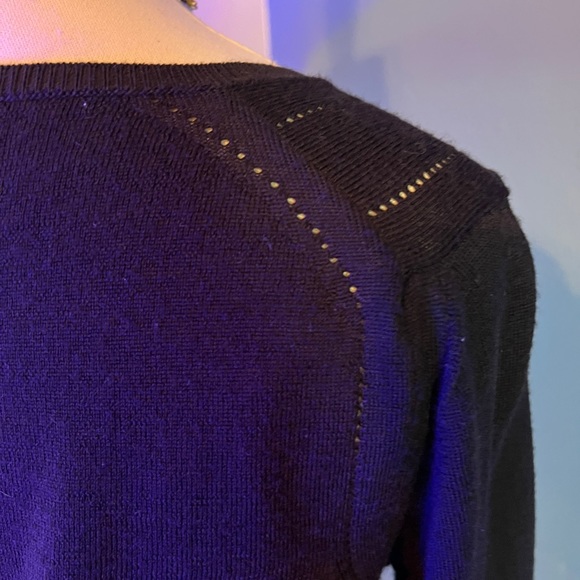 Luxury knit cardigan Merino/cashmere with silk ribbon and Swarovski crystals - Picture 6 of 9